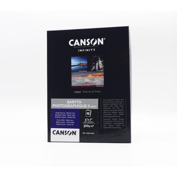 Canson Infinity Baryta Photographique II matt 310gsm, (127 x178 mm)25 Blatt