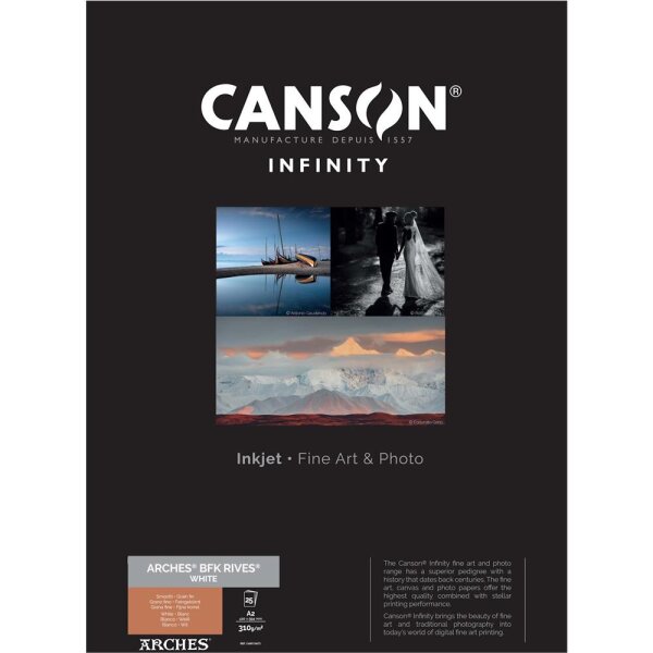 Canson Infinity Arches BFK Rives White 310gsm, DIN A2 (420x594mm) 25 Blatt