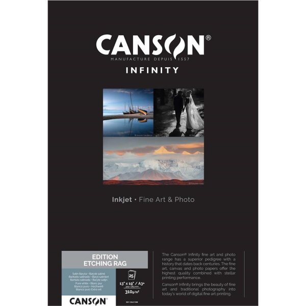 Canson Infinity Edition Etching Rag 310gsm, DINA3+ (329x483mm) 25 Blatt