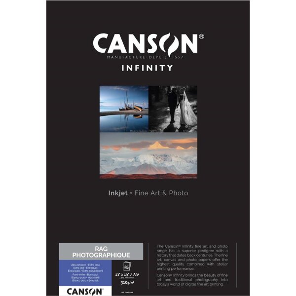 Canson Infinity Rag Photographique 310 gsm, DIN A3+ (329x483mm) 25 Blatt