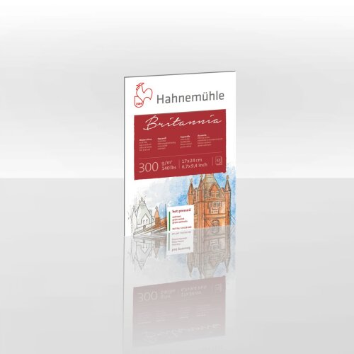 Aquarellblock "Britannia" satiniert 300g/m² (17x24cm) 12 Blatt